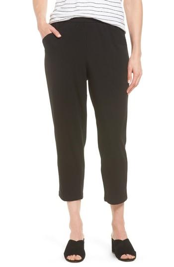 Petite Women's Eileen Fisher Stretch Organic Cotton Crop Pants P - Black