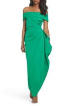 Women's Vince Camuto Off The Shoulder Crepe Gown - Green