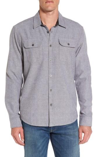 Men's Prana Lybek Regular Fit Herringbone Flannel Shirt - Grey