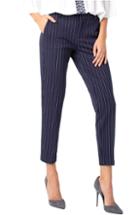 Women's Liverpool Kelsey Stripe Knit Trousers - Blue