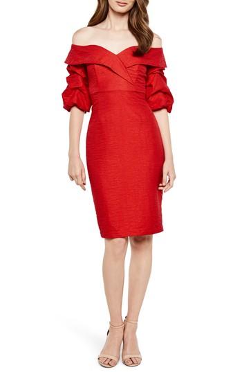 Women's Bardot Devlin Off The Shoulder Dress - Red