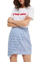 Women's Topshop Rosie Mix Lace Miniskirt Us (fits Like 6-8) - Blue