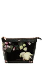 Ted Baker London Zaire Kensington Floral Print Cosmetic Pouch, Size - Black