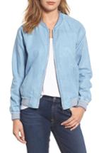 Women's Wit & Wisdom Chambray Bomber Jacket - Blue