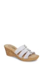 Women's Tuscany By Easy Street Andrea Wedge Slide N - White