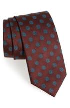 Men's Canali Dot Silk & Wool Tie, Size - Brown