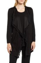 Women's Ming Wang Velvet Front Knit Jacket - Black