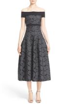 Women's J. Mendel Off The Shoulder Dress With Full Tea-length Skirt