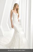Women's Rosa Clara Debbie Sweetheart Neck Tulle & Lace Mermaid Gown, Size - Ivory