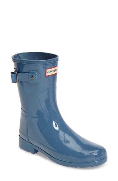 Women's Hunter 'refined Short' Gloss Rain Boot M - Burgundy