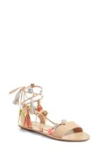 Women's Loeffler Randall Suze Embellished Wraparound Sandal M - Beige