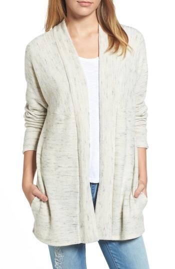 Women's Caslon Open Knit Cardigan, Size - Beige