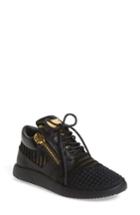 Women's Giuseppe Zanotti Side Zip Sneaker .5 M - Black