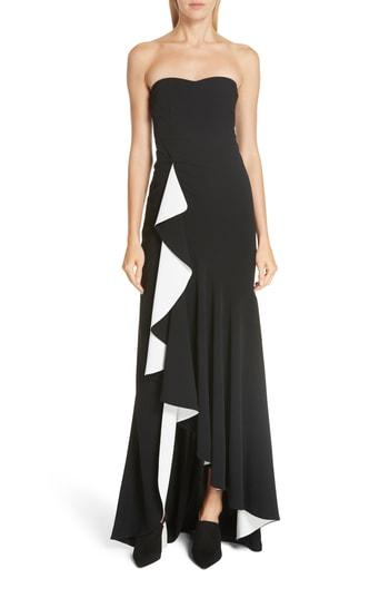 Women's Cinq A Sept Roma Ruffle Strapless Gown - Black