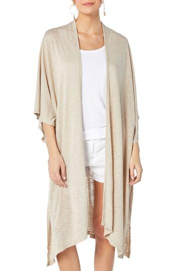 Women's Michael Stars Brooklyn Long Cardigan, Size - Beige