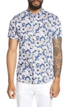 Men's Ted Baker London Oversize Floral Sport Shirt (m) - Blue
