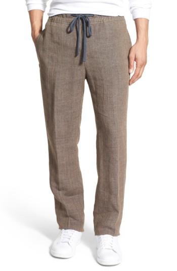 Men's James Perse 'delave' Drawstring Linen Pants (m) - Brown