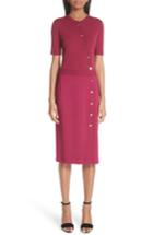 Women's Altuzarra Asymmetrical Button Mixed Media Sheath Dress Us / 34 Fr - Pink