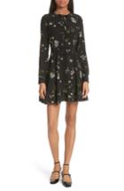 Women's Red Valentino Floral Print Silk Dress Us / 38 It - Black