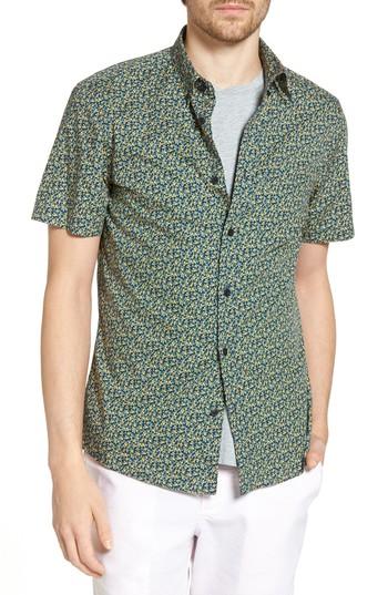 Men's 1901 Trim Fit Lemon Print Sport Shirt - Blue