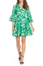 Women's Eliza J Bell Sleeve Faux Wrap Dress - Green