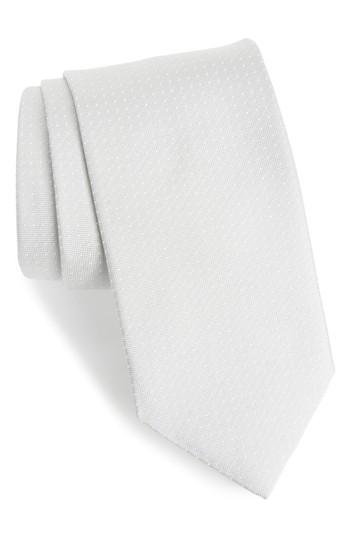 Men's David Donahue Dot Silk Tie, Size - Grey