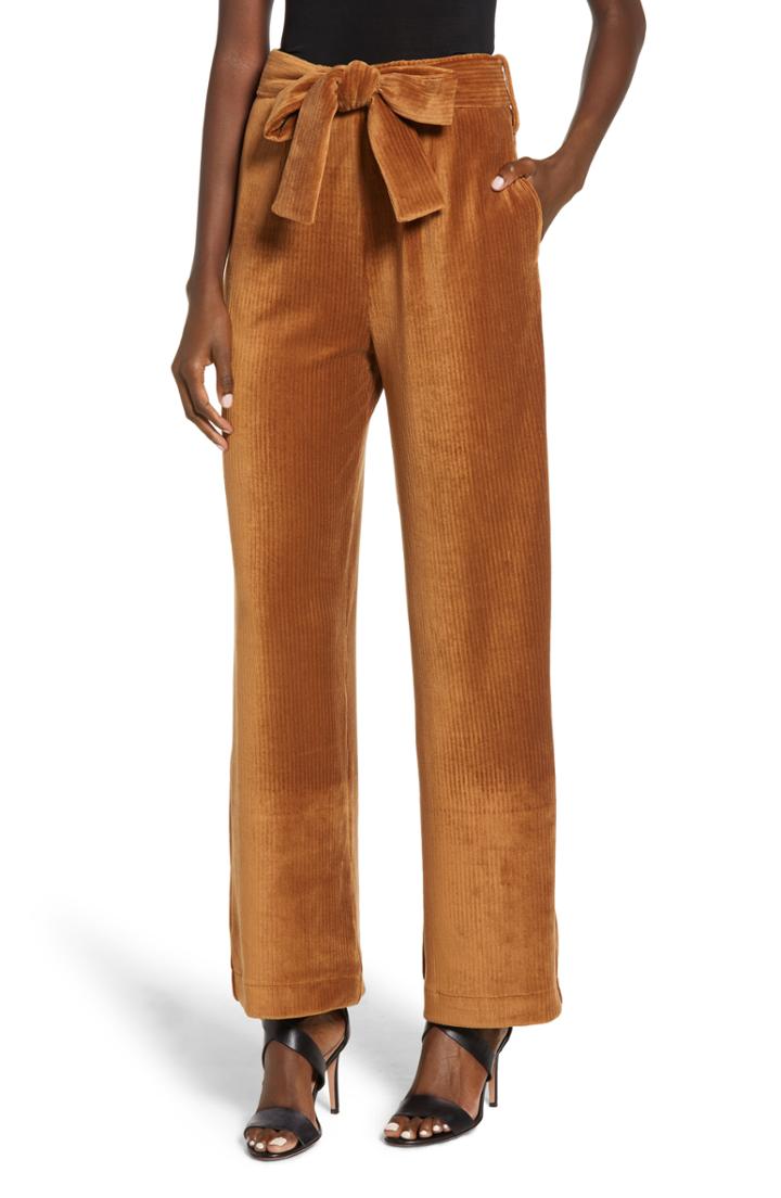 Women's Moon River Velour Tie Waist Pants