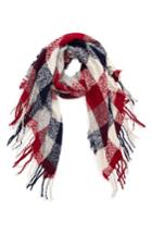 Women's Nyc Underground Buffalo Check Boucle Scarf, Size - Red