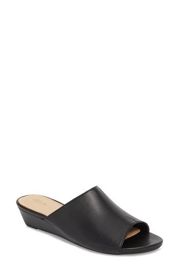 Women's Clarks Parram Waltz Slide Sandal .5 M - Black