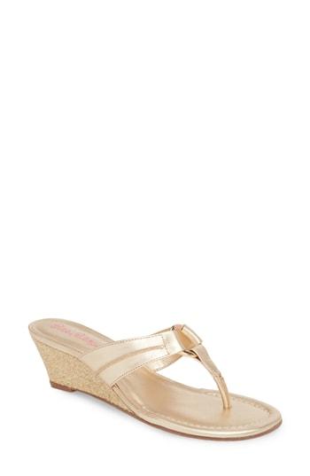 Women's Lilly Pulitzer Mckim Wedge Mule M - Metallic