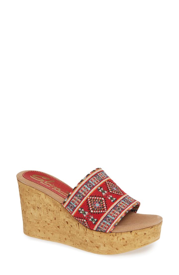 Women's Sbicca Orabela Platform Wedge Sandal B - Red