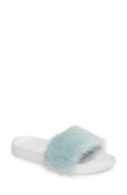 Women's Ugg Royale Genuine Shearling Slide Sandal M - Blue