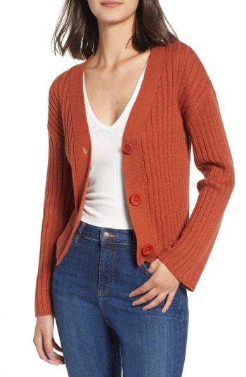 Women's Leith Rib Knit Cardigan - Brown