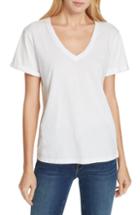 Women's Frame Cuff V-neck Tee - White