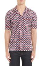 Men's Valentino Scales Print Sport Shirt Eu - Red