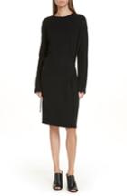 Women's Vince Drawstring Belt Cotton Midi Dress - Black