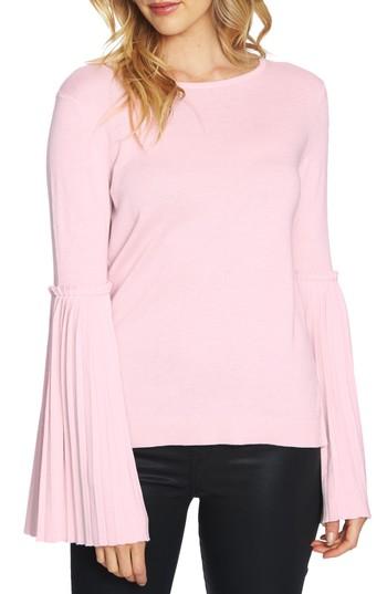 Women's Cece Pleated Bell Sleeve Sweater, Size - Pink