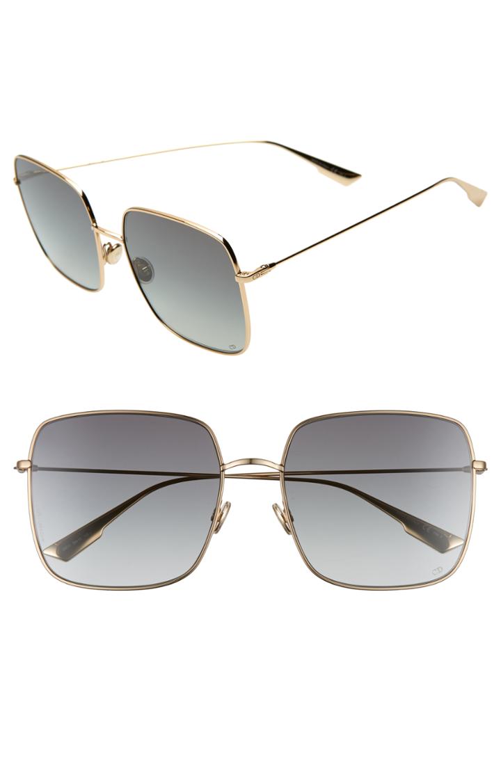 Women's Dior Stellaire 59mm Square Sunglasses - Rose Gold