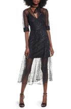 Women's Endless Rose Sparkle Mesh Overlay Dress - Black