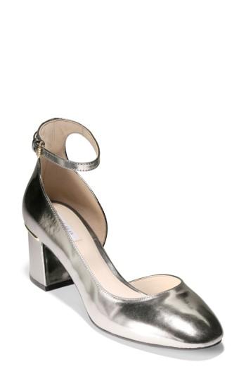 Women's Cole Haan Warner Ankle Strap Pump B - Metallic