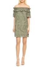 Women's Parker Cable Off The Shoulder Shift Dress - Green