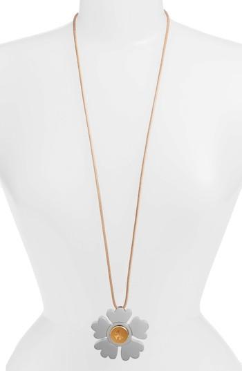 Women's Tory Burch Geo Flower Spinner Necklace