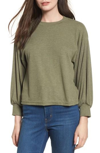 Women's Cotton Emporium Balloon Sleeve Sweater - Green