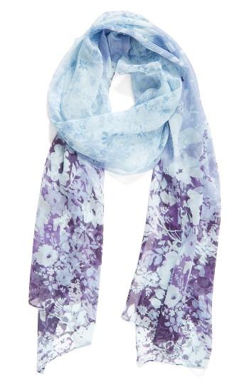 Women's Nordstrom Sonnet Floral Silk Scarf, Size - Purple