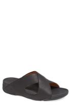 Men's Fitflop Xosa(tm) Leather Slide Sandal M - Black