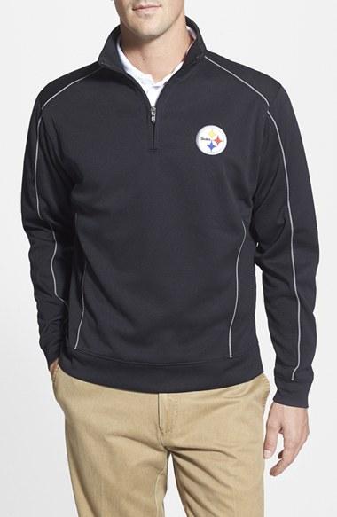 Men's Cutter & Buck 'pittsburgh Steelers - Edge' Drytec Moisture Wicking Half Zip Pullover
