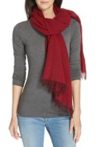 Women's Eileen Fisher Herringbone Wool Scarf, Size - Red