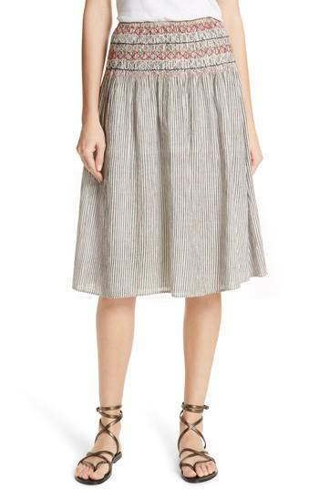 Women's The Great. The Vista Cotton & Linen Skirt - Blue
