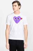 Men's Comme Des Garcons Play Heart Print T-shirt - Purple