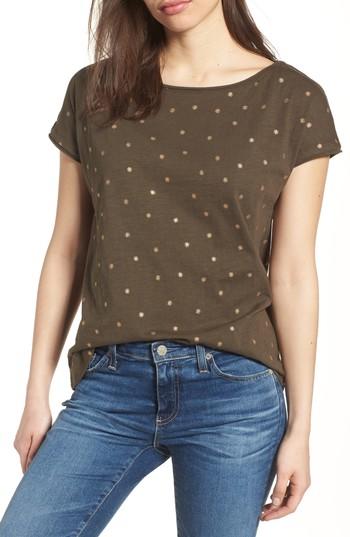 Women's Boden Natalie Metallic Star Tee - Green